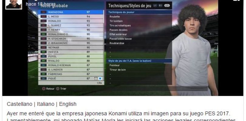 Diego Maradona enfrentado a Konami