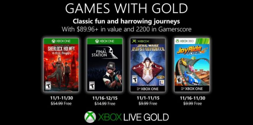 Anunciados los Games with Gold de noviembre