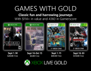 Anunciados los Games with Gold de septiembre.