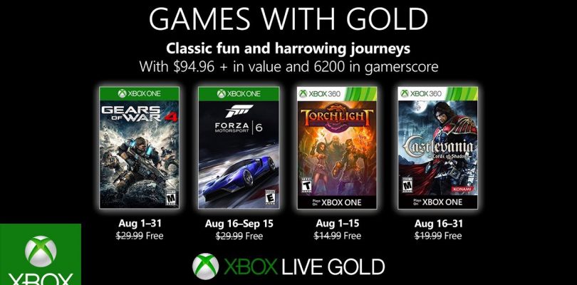 Anunciados los Games with Gold de agosto.