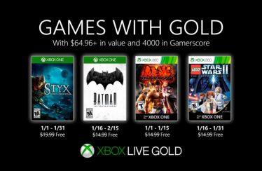 Anunciados los Games with Gold para Enero.